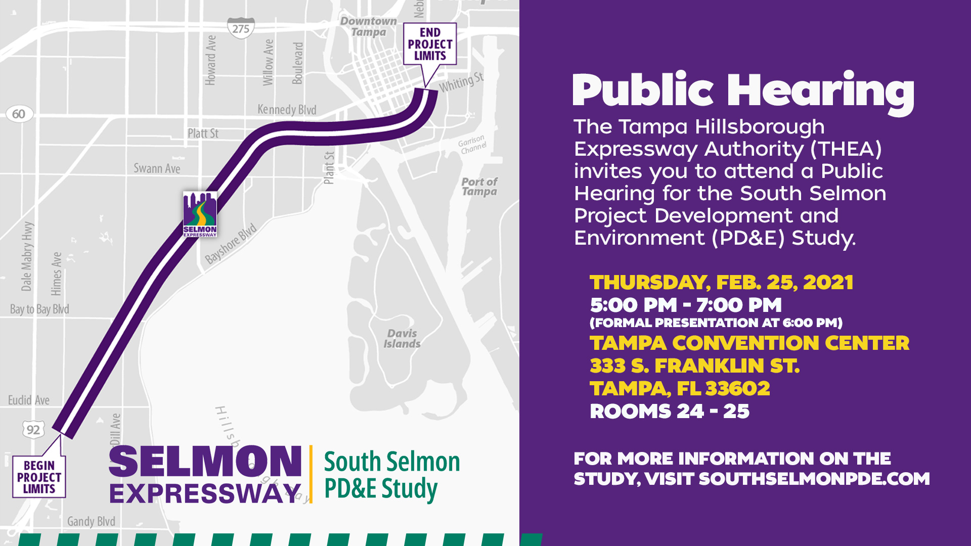 THEA to Hold Public Hearing for the South Selmon Project Development and Environment (PDandE) Study
