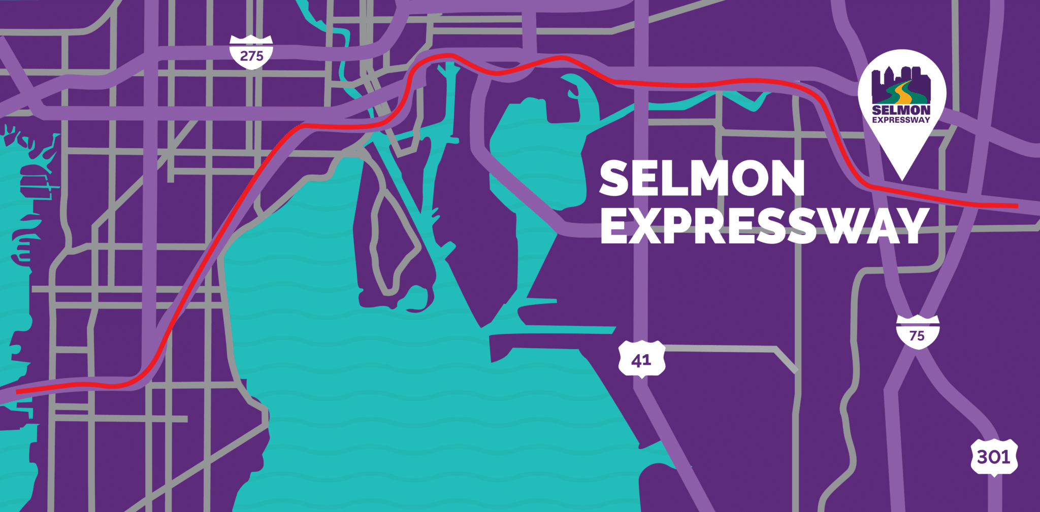 Tampa Road Map Selmon Expressway